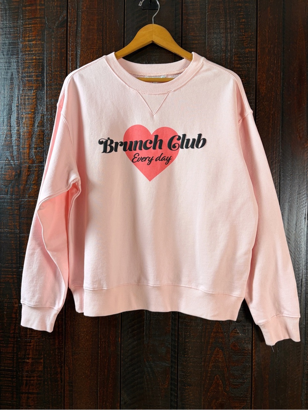 Wildfox Brunch Club Pink Crewneck  Sweatshirt Medium
